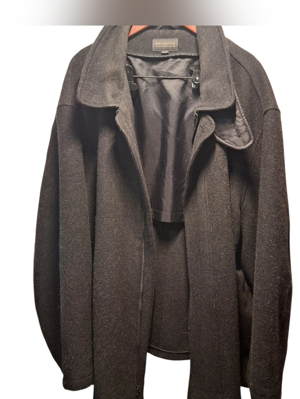 Mens Alexander Lloyd Menswear Wool Blend Black Coat - 3XL